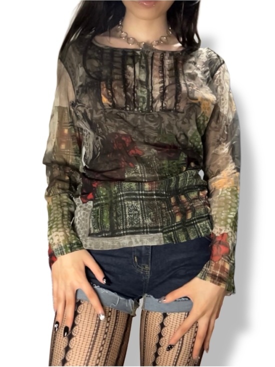 Marc Aurel Tops - Vintage 90s Marc Aurel Sheer Long Sleeve Women’s Top - Size EU 36 (SMALL)